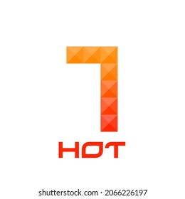 Number 7 logo with bright fire colors concept. Good for print, business logo, design element, t-shirt design etc.