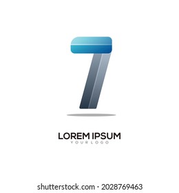 Number 7 Logo Colorful Gradient