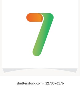 Number 7 Logo with colorful line style. Logo design template