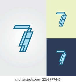 Number 7 Logo Design Vector 