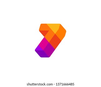 Number 7 logo icon design template elements