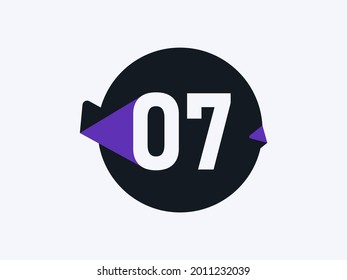 Number 7 logo icon design vector image
