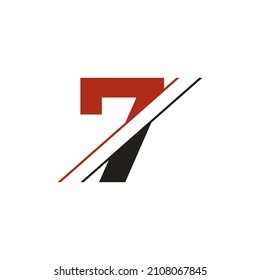 Number 7 Logo or Icon Design Vector Illustration