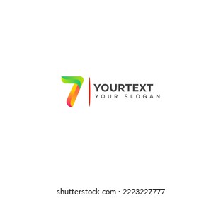 Elementos de la plantilla de diseño de iconos del logotipo Número 7