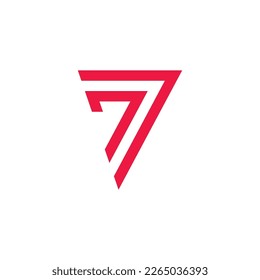 Number 7 logo icon design template 