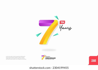 Number 7 logo icon design, 7th birthday logo number, anniversary 7