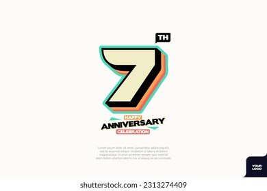 Number 7 logo icon design, 7th birthday logo number, anniversary 7