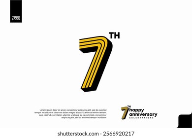 Number 7 logo icon design, 7th birthday logo number, anniversary 7