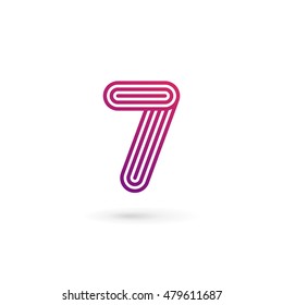 Number 7 logo icon design template elements