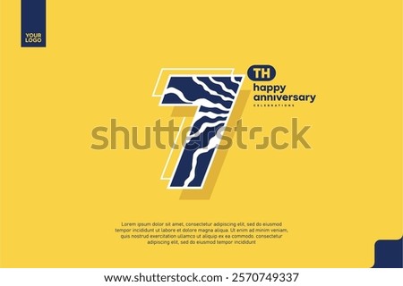 Number 7 logo icon design, 7th birthday logo number, anniversary 7