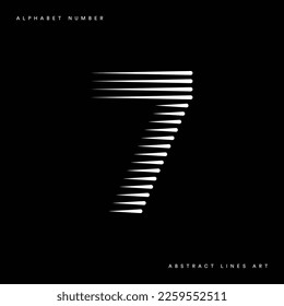 Number 7 Logo Icon Geometric Horizontal Motion Speed Lines