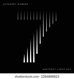 Number 7 Logo Icon Geometric Vertical Stripe Lines