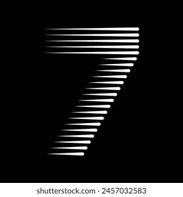 Number 7 Logo Icon Geometric Horizontal Motion Speed Lines