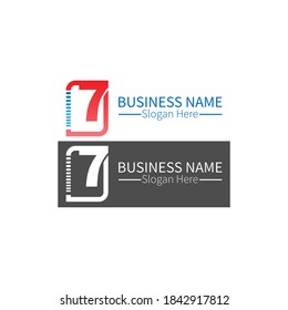 Number 7  logo icon in squares design vector