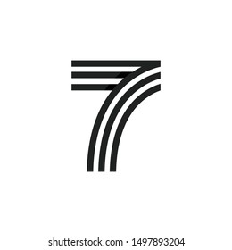 number 7 logo icon template, vector file eps 10, text and color is easy to edit