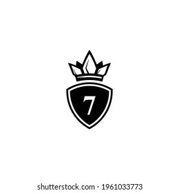 number 7 logo with king crown symbol for company logo icon design.