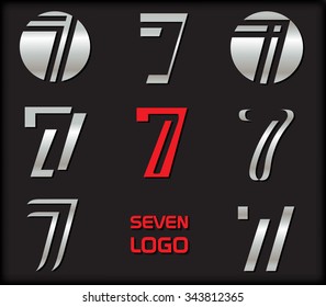 Number 7 logo. Number seven logotype design. Vector illustration.