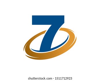 Number 7 logo or symbol template design