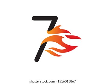 Number 7 logo or symbol template design