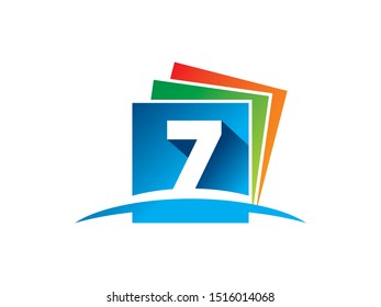 Number 7 logo or symbol template design