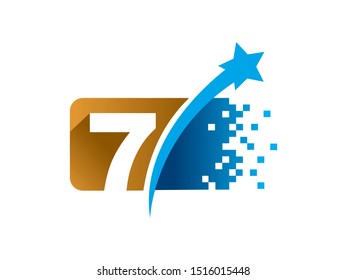 Number 7 logo or symbol template design