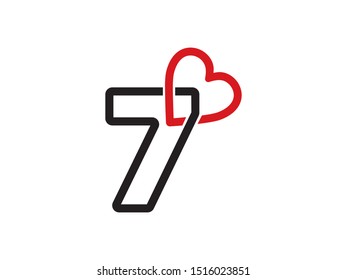 Number 7 logo or symbol template design