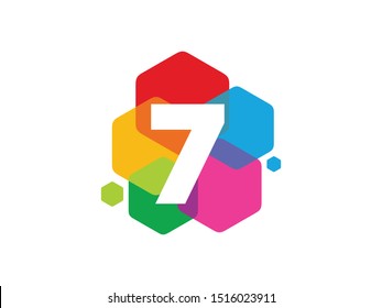 Number 7 logo or symbol template design