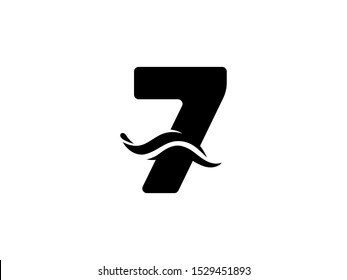 Number 7 logo or symbol template design