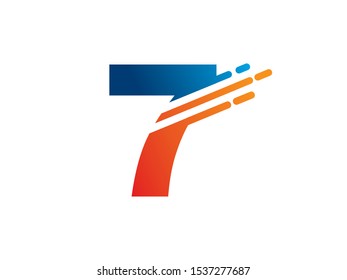 Number 7 logo or symbol template design