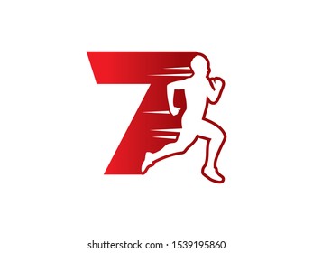 Number 7 logo or symbol template design