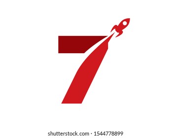 Number 7 logo or symbol template design