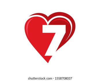 Number 7 logo or symbol template design