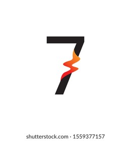 Number 7  logo or symbol template design