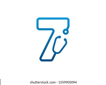 Number 7 logo or symbol template design