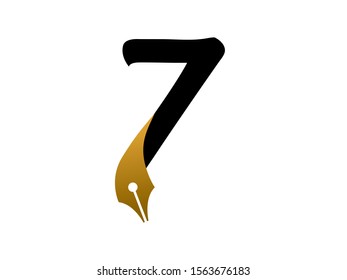 Number 7 logo or symbol template design
