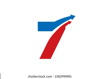 Number 7 logo or symbol template design