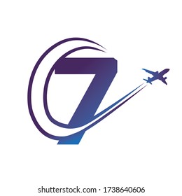 Diseño de plantilla de logotipo o símbolo número 7