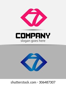 Number 7 logo. Vector logotype design.
