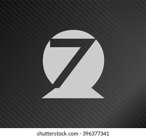 Number 7 logo. Vector logotype design
