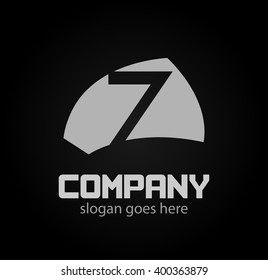 Number 7 logo. Vector logotype design.
