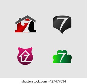 Number 7 logo. Vector logotype design.
