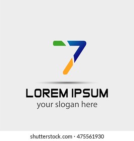 Number 7 logo. Vector logotype design.
