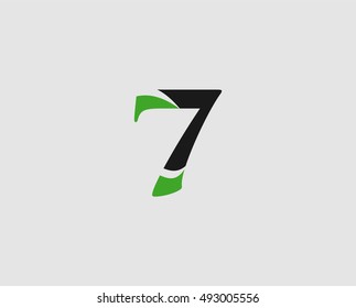 Number 7 logo. Vector logotype design
