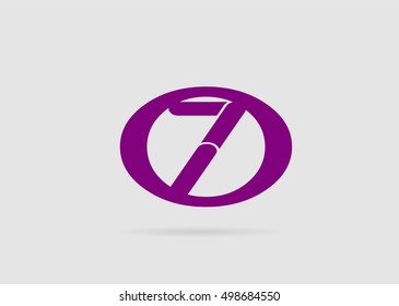 Number 7 logo. Vector logotype design.

