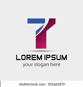 Number 7 logo. Vector logotype design
