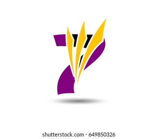 Number 7 logo. Vector logotype design.
