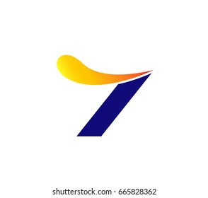 Number 7 logo. Vector logotype design.

