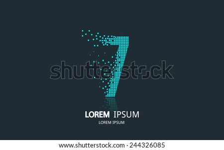 Number 7 logo. Vector logotype design.