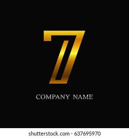 Number 7 logo.Vector logo template.
