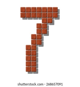 Number 7 made from  realistic stone tiles
